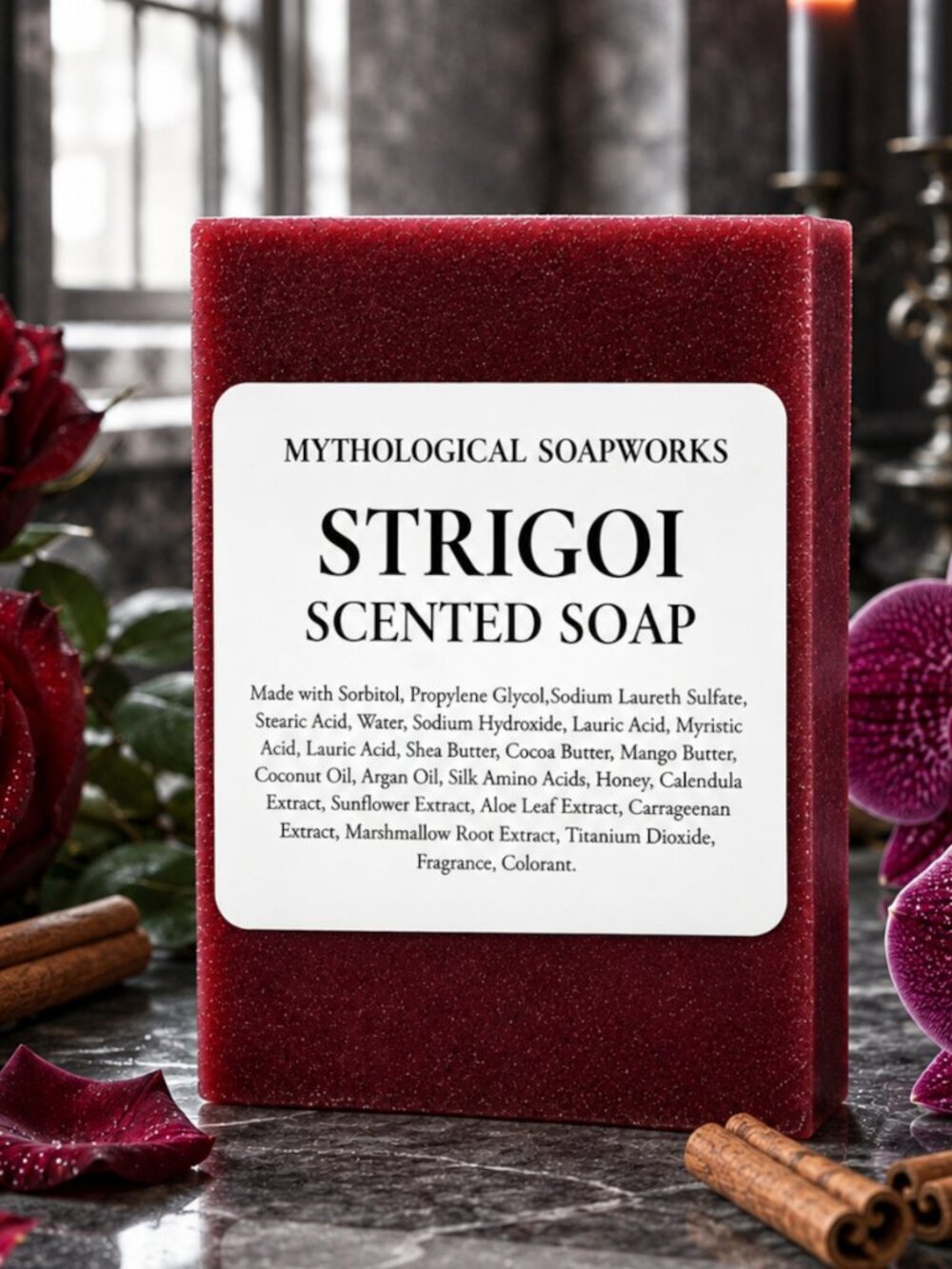 STRIGOI Spiced Rose & Orchid Scented Artisan Soap.
